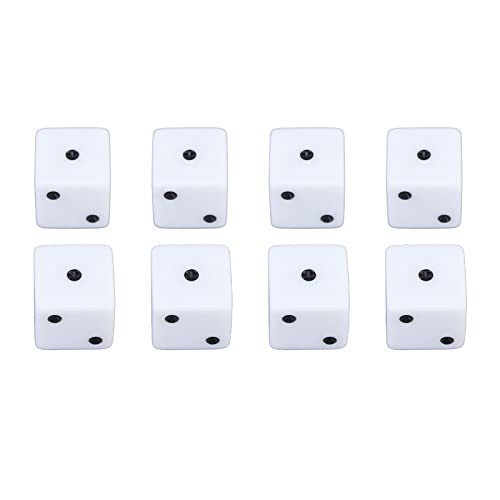 Yuecoom 8-teiliges 6-seitiges Würfelset, Standardmäßige Farbige Quadratische Eckwürfel, Große, Sortierte Bunte Würfelwürfel Für Mathematik Im Klassenzimmer(Weiß) von Yuecoom