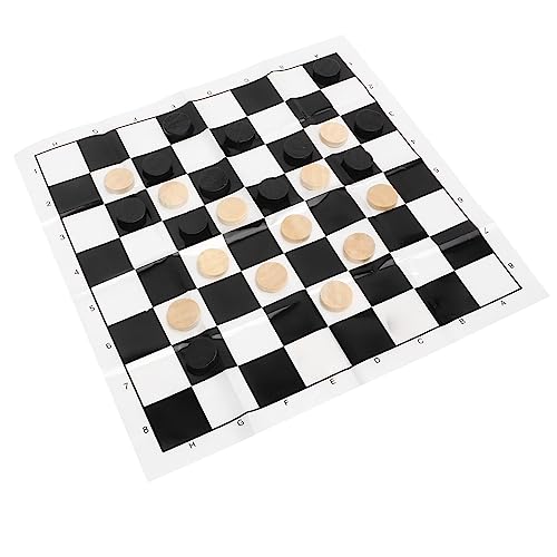 Yuecoom Internationales Schachbrett-Set, Tragbares Faltbares Schachbrett-Set aus Holzfolie Mit Transparenter Kunststoffbox Für Puzzle-Schachspiele von Yuecoom