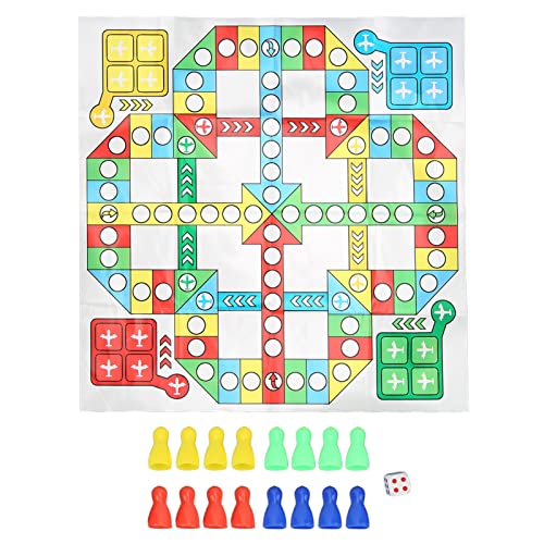 Yuecoom Internationales Schachbrett-Set, Verschleißfest, Lustiges Schachbrett-Set aus Kunststoff, Traditionelle Familienbrettspiele Für Puzzle-Schachspiele(Ludo) von Yuecoom