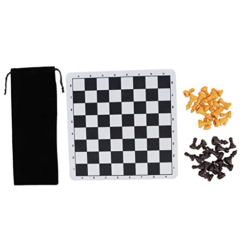 Yuecoom Internationales Schachbrettset, 1,89 Zoll Kunststoff-Königsschachfiguren-Set Mit Schachbrett, Familienbrettspiele Für Puzzle-Schachspiele(Gelb) von Yuecoom