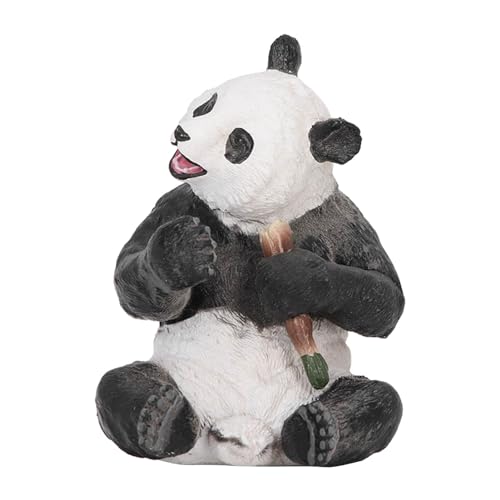 Yuecoom Simuliertes Panda-Modell, Entzückender Lebensechter Panda, Der Bambusstatue Isst, Panda-Kuchenaufsatz, Exquisite Handbemalte Panda-Figuren Mit Bambus Für Kinder von Yuecoom