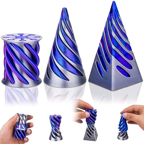 Yuelulala Impossible Cone Fidget Spielzeug, 3D-gedrucktes Spiralkegel-Spielzeug, unmögliche Pyramiden-Passthrough-Skulptur, Spielzeug für Erwachsene, Schreibtischspielzeug für Stress, Zuhause, Büro von Yuelulala