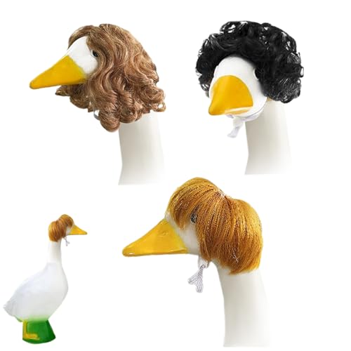Yuemeuy Porch Duck Wigs | Niedliche Gartenente Outfit Perücke 3-teilig - Lustige Haaraccessoires Kopfschmuck, Saisonale Dekorative Kopfbedeckung für Geburtstag, Feiertag und Frühling von Yuemeuy