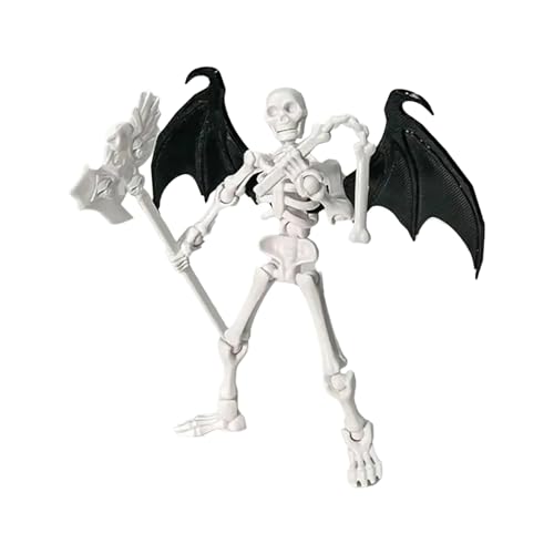 Yuemeuy Skelett Figur Beweglich | Schreibtisch Deko Figur Spielzeug - Artikuliertes Montagespielzeug Für Kreativspiel Sammler Fantasy Liebhaber Fotografie Vitrine Bücherregal Fensterbank von Yuemeuy