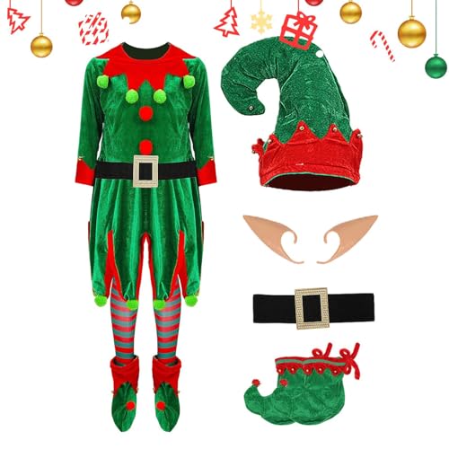 Yuemeuy Weihnachtskostüm | Festliches Kostüm,Partykleid Karneval Maskenball Verkleidung Für Erwachsene Männer Frauen Kinder Mädchen Auftritt von Yuemeuy