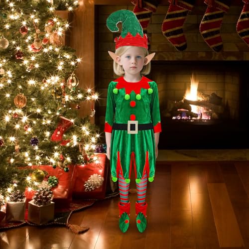Yuemeuy Weihnachtskostüm | Festliches Kostüm,Partykleid Karneval Maskenball Verkleidung Für Erwachsene Männer Frauen Kinder Mädchen Auftritt von Yuemeuy