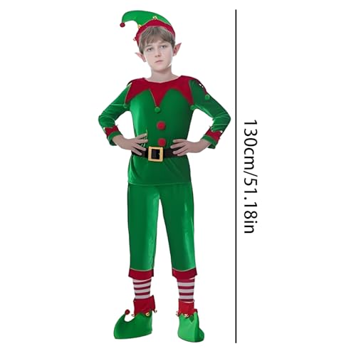 Yuemeuy Weihnachtskostüme für Kinder | Verkleidung als Weihnachtsmanns - Verkleidung Kostüm Anzug für Weihnachtsrollenspiel Themenparty Bühnenauftritt von Yuemeuy