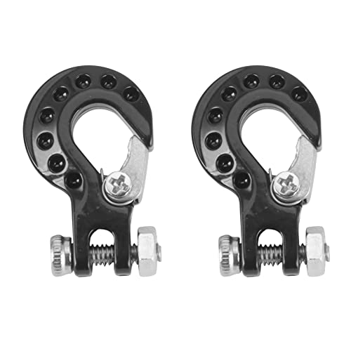 Yuemsh 2 StüCke Metall AnhäNgerhaken Windenhaken Dekoration für 1/10 RC Crawler Auto Axial SCX10 TRX4 D90 Upgrade Teile,2, Schwarz von Yuemsh