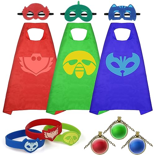 Yuepin 3 Stück Superhelden Kostüm Kinder Umhänge, Masken, Halsketten und Armbänder Set, Kinder Superhelden Cosplay Kostüm für Halloween, Weihnachten, Geburtstag, Partys, Geschenke Yuepin 3 Stück Superhelden Kostüm Kinder Umhänge, Masken, Halsketten und Armbänder Set, Kinder Superhelden Cosplay Kostüm für Halloween, Weihnachten, Geburtstag, Partys, Geschenke von Yuepin