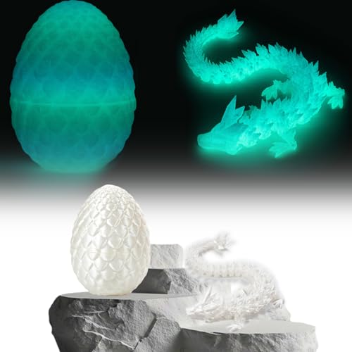 Yueser Drachenei, Leuchtend 3D Gedrucktes Drachenei mit Drache Dragon Egg 3D Drachen Ei Drache Im Ei Dracheneier Drache mit Ei Drachen Figuren Beweglicher Drach Abnehmbare Eierschale Kristalldrachen Yueser Drachenei, Leuchtend 3D Gedrucktes Drachenei mit Drache Dragon Egg 3D Drachen Ei Drache Im Ei Dracheneier Drache mit Ei Drachen Figuren Beweglicher Drach Abnehmbare Eierschale Kristalldrachen von Yueser