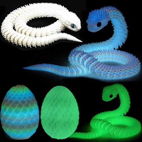 Yueser Drachenei mit Schlange, 2 Stück Leuchtend 3D Gedrucktes Schlangen Spielzeug mit Schlangenei Drachenei mit Drache Flexibel Dracheneier Dragon Egg Snake Toys Abnehmbare Eierschale Halloween Oster Yueser Drachenei mit Schlange, 2 Stück Leuchtend 3D Gedrucktes Schlangen Spielzeug mit Schlangenei Drachenei mit Drache Flexibel Dracheneier Dragon Egg Snake Toys Abnehmbare Eierschale Halloween Oster von Yueser