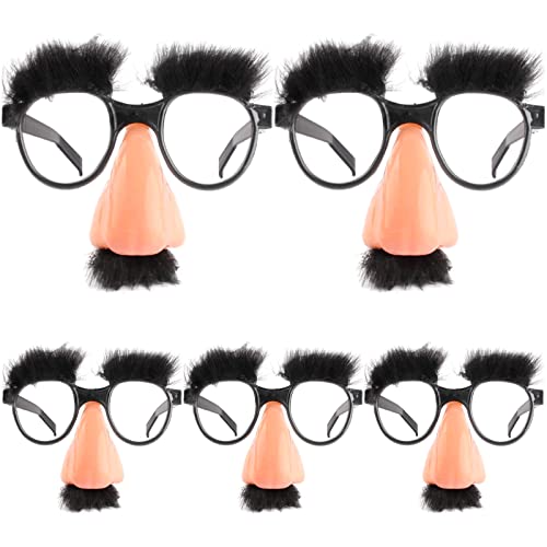 Yueser Große Nase Lustige Brille, 5 Stk Halloween Große Nase Verkleidung Brille Großer Fake Nase Augenbraue Schnurrbart Clown Brille Kostüm Brillen für Halloween Weihnachten Aprilscherze Kostümparty Yueser Große Nase Lustige Brille, 5 Stk Halloween Große Nase Verkleidung Brille Großer Fake Nase Augenbraue Schnurrbart Clown Brille Kostüm Brillen für Halloween Weihnachten Aprilscherze Kostümparty von Yueser