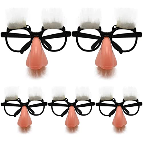 Yueser Große Nase Lustige Brille, 5 Stk Halloween Große Nase Verkleidung Brille Großer Fake Nase Augenbraue Schnurrbart Clown Brille Kostüm Brillen für Halloween Weihnachten Aprilscherze Kostümparty Yueser Große Nase Lustige Brille, 5 Stk Halloween Große Nase Verkleidung Brille Großer Fake Nase Augenbraue Schnurrbart Clown Brille Kostüm Brillen für Halloween Weihnachten Aprilscherze Kostümparty von Yueser
