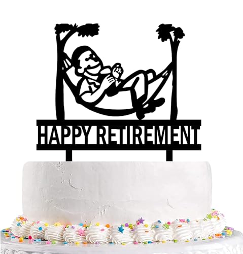 Lustige Kuchendekoration für den Ruhestand, Motiv: The Legend Has Retired Cake Topper Beach Hammock Cake Topper Enjoy a Lazy Retirement Retired Farewell Party Cake Decorations(Acryl) von Yuezoloz