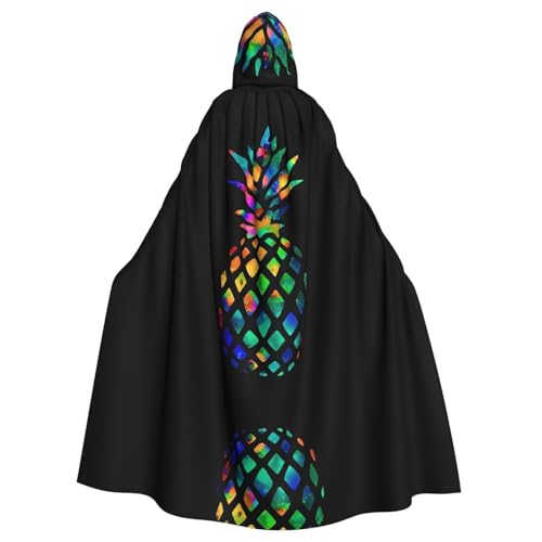 Yugtaee Ananas-bedruckter Halloween-Umhang mit Kapuze für Erwachsene, für Rollenspiele, Bühnenkostüme, Partys, pflegeleicht Yugtaee Ananas-bedruckter Halloween-Umhang mit Kapuze für Erwachsene, für Rollenspiele, Bühnenkostüme, Partys, pflegeleicht von Yugtaee