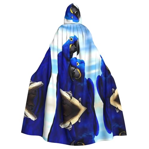 Yugtaee Blauer Papageien-Umhang mit Kapuze, bedruckt, Halloween, Erwachsene, für Rollenspiele, Bühnenkostüme, Partys, pflegeleicht Yugtaee Blauer Papageien-Umhang mit Kapuze, bedruckt, Halloween, Erwachsene, für Rollenspiele, Bühnenkostüme, Partys, pflegeleicht von Yugtaee