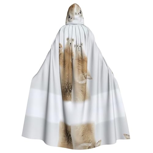 Yugtaee Eisbär-bedruckter Halloween-Umhang mit Kapuze für Erwachsene, für Rollenspiele, Bühnenkostüme, Partys, pflegeleicht Yugtaee Eisbär-bedruckter Halloween-Umhang mit Kapuze für Erwachsene, für Rollenspiele, Bühnenkostüme, Partys, pflegeleicht von Yugtaee