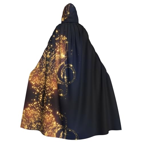 Yugtaee Goldene Musiknote mit glänzendem Stern bedruckt, Halloween-Umhang für Erwachsene, Kapuzenumhang für Rollenspiele, Bühnenkostüme, Partys, pflegeleicht Yugtaee Goldene Musiknote mit glänzendem Stern bedruckt, Halloween-Umhang für Erwachsene, Kapuzenumhang für Rollenspiele, Bühnenkostüme, Partys, pflegeleicht von Yugtaee