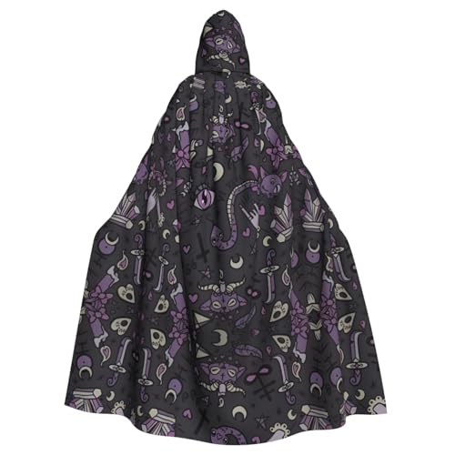 Yugtaee Halloween-Umhang für Erwachsene, mit Kapuze, für Rollenspiele, Bühnenkostüme, Partys, pflegeleicht, Violett / Schwarz Yugtaee Halloween-Umhang für Erwachsene, mit Kapuze, für Rollenspiele, Bühnenkostüme, Partys, pflegeleicht, Violett / Schwarz von Yugtaee