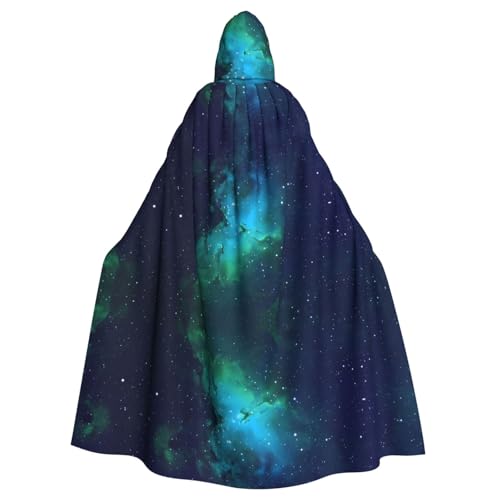 Yugtaee Halloween-Umhang mit Kapuze, Galaxie-Motiv, für Rollenspiele, Bühnenkostüme, Partys, pflegeleicht von Yugtaee