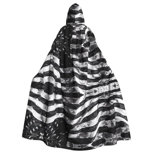 Yugtaee Halloween-Umhang mit amerikanischer Flagge, bedruckt, mit Kapuze, für Rollenspiele, Bühnenkostüme, Partys, pflegeleicht Yugtaee Halloween-Umhang mit amerikanischer Flagge, bedruckt, mit Kapuze, für Rollenspiele, Bühnenkostüme, Partys, pflegeleicht von Yugtaee