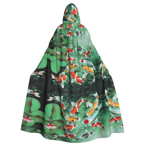 Yugtaee Hd Japanischer roter Karpfenfisch, bedruckt, Halloween, Erwachsene, Kapuzenumhang für Rollenspiele, Bühnenkostüme, Partys, pflegeleicht Yugtaee Hd Japanischer roter Karpfenfisch, bedruckt, Halloween, Erwachsene, Kapuzenumhang für Rollenspiele, Bühnenkostüme, Partys, pflegeleicht von Yugtaee