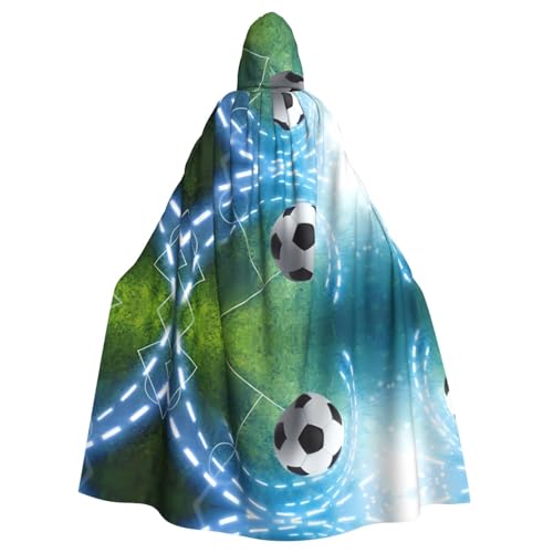 Yugtaee Kapuzenumhang mit Fußball-Motiv, bedruckt, Halloween, Erwachsene, für Rollenspiele, Bühnenkostüme, Partys, pflegeleicht Yugtaee Kapuzenumhang mit Fußball-Motiv, bedruckt, Halloween, Erwachsene, für Rollenspiele, Bühnenkostüme, Partys, pflegeleicht von Yugtaee