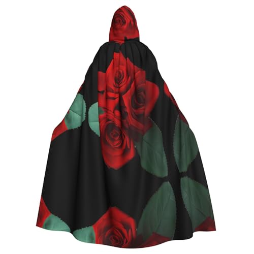 Yugtaee Kapuzenumhang mit Gothic-Rosen, bedruckt, Halloween, Erwachsene, für Rollenspiele, Bühnenkostüme, Partys, pflegeleicht Yugtaee Kapuzenumhang mit Gothic-Rosen, bedruckt, Halloween, Erwachsene, für Rollenspiele, Bühnenkostüme, Partys, pflegeleicht von Yugtaee