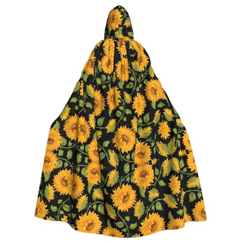 Yugtaee Kapuzenumhang mit Sonnenblumenmuster, bedruckt, Halloween, Erwachsene, für Rollenspiele, Bühnenkostüme, Partys, pflegeleicht Yugtaee Kapuzenumhang mit Sonnenblumenmuster, bedruckt, Halloween, Erwachsene, für Rollenspiele, Bühnenkostüme, Partys, pflegeleicht von Yugtaee