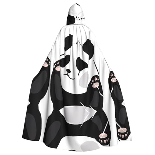 Yugtaee Lustiger Panda-bedruckter Halloween-Umhang mit Kapuze für Erwachsene, für Rollenspiele, Bühnenkostüme, Partys, pflegeleicht Yugtaee Lustiger Panda-bedruckter Halloween-Umhang mit Kapuze für Erwachsene, für Rollenspiele, Bühnenkostüme, Partys, pflegeleicht von Yugtaee