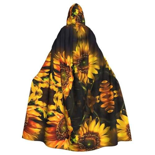 Yugtaee Orangefarbene Sonnenblumentapete, bedruckt, Halloween, Erwachsenen-Kapuzenumhang für Rollenspiele, Bühnenkostüme, Partys, pflegeleicht Yugtaee Orangefarbene Sonnenblumentapete, bedruckt, Halloween, Erwachsenen-Kapuzenumhang für Rollenspiele, Bühnenkostüme, Partys, pflegeleicht von Yugtaee