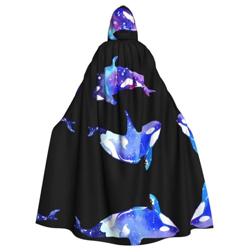 Yugtaee Orca Killerwal bedruckter Halloween-Umhang mit Kapuze für Erwachsene, für Rollenspiele, Bühnenkostüme, Partys, pflegeleicht Yugtaee Orca Killerwal bedruckter Halloween-Umhang mit Kapuze für Erwachsene, für Rollenspiele, Bühnenkostüme, Partys, pflegeleicht von Yugtaee