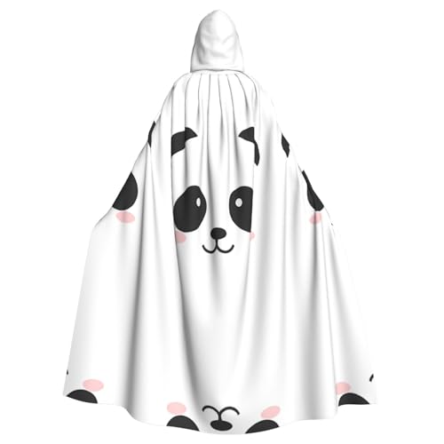 Yugtaee Panda Lovely Head Printed Halloween Adult Hooded Cape Cloak For Role-Playing, Stage Costumes, Parties, Easy Care Yugtaee Panda Lovely Head Printed Halloween Adult Hooded Cape Cloak For Role-Playing, Stage Costumes, Parties, Easy Care von Yugtaee