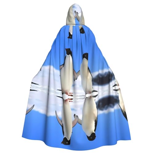 Yugtaee Pinguin-bedruckter Halloween-Umhang mit Kapuze für Erwachsene, für Rollenspiele, Bühnenkostüme, Partys, pflegeleicht Yugtaee Pinguin-bedruckter Halloween-Umhang mit Kapuze für Erwachsene, für Rollenspiele, Bühnenkostüme, Partys, pflegeleicht von Yugtaee