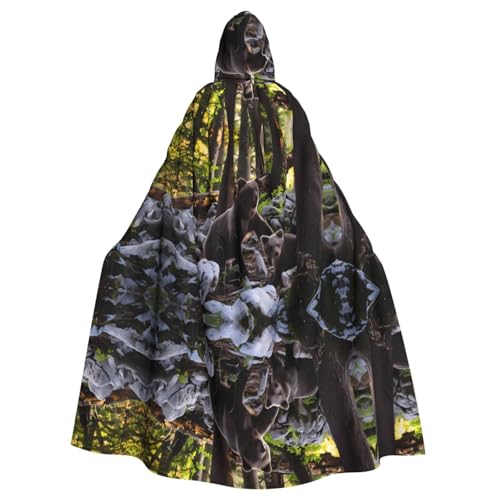 Yugtaee Rge And Small Black Bears Printed Halloween Adult Hooded Cape Cloak For Role-Playing, Stage Costumes, Parties, Easy Care von Yugtaee
