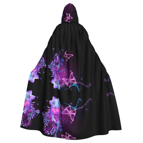 Yugtaee Rosa lila Schmetterling bedruckt Halloween Erwachsene Kapuzenumhang Umhang für Rollenspiele, Bühnenkostüme, Partys pflegeleicht Yugtaee Rosa lila Schmetterling bedruckt Halloween Erwachsene Kapuzenumhang Umhang für Rollenspiele, Bühnenkostüme, Partys pflegeleicht von Yugtaee