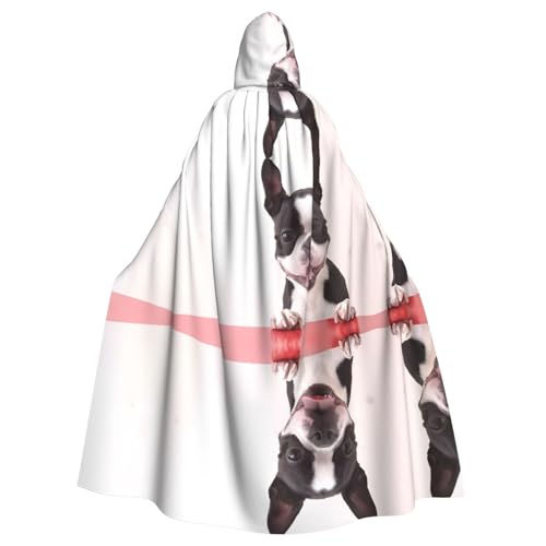 Yugtaee Süßer Hunde-bedruckter Halloween-Umhang mit Kapuze für Rollenspiele, Bühnenkostüme, Partys, pflegeleicht Yugtaee Süßer Hunde-bedruckter Halloween-Umhang mit Kapuze für Rollenspiele, Bühnenkostüme, Partys, pflegeleicht von Yugtaee