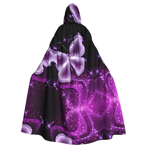 Yugtaee Süßer violetter Schmetterlings-Umhang für Halloween, Erwachsene, Kapuzenumhang für Rollenspiele, Bühnenkostüme, Partys, pflegeleicht von Yugtaee
