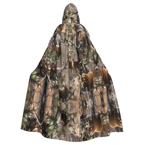 Yugtaee Umhang mit Kapuze für Erwachsene, Motiv: Wildtierjagd, Hirsch, Bär, Elch, bedruckt, Halloween, Erwachsene, für Rollenspiele, Bühnenkostüme, Partys, pflegeleicht Yugtaee Umhang mit Kapuze für Erwachsene, Motiv: Wildtierjagd, Hirsch, Bär, Elch, bedruckt, Halloween, Erwachsene, für Rollenspiele, Bühnenkostüme, Partys, pflegeleicht von Yugtaee