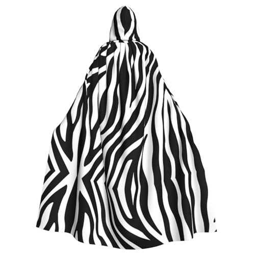 Yugtaee Zebra Fine Lines Printed Halloween Adult Hooded Cape Cloak For Role-Playing, Stage Costumes, Parties, Easy Care Yugtaee Zebra Fine Lines Printed Halloween Adult Hooded Cape Cloak For Role-Playing, Stage Costumes, Parties, Easy Care von Yugtaee