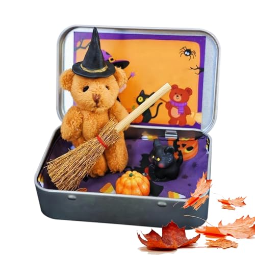 Halloween Bärenbox,Süßes oder Saures Kinder Plüschbär Box | Süße Gefüllte Hexendeko Für Wohnzimmer Kinderzimmer von Yugugomo