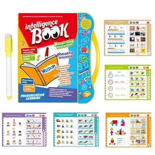Kinder interaktives Tonbuch, Lernen von Buchstaben, Zahlen, Formen, mit Musik, Touch Funktion, ABS, Papier, für Zuhause, Kindergarten, Spielgruppen, Kinder Alter 2–7Jahre Kinder interaktives Tonbuch, Lernen von Buchstaben, Zahlen, Formen, mit Musik, Touch Funktion, ABS, Papier, für Zuhause, Kindergarten, Spielgruppen, Kinder Alter 2–7Jahre von Yugugomo