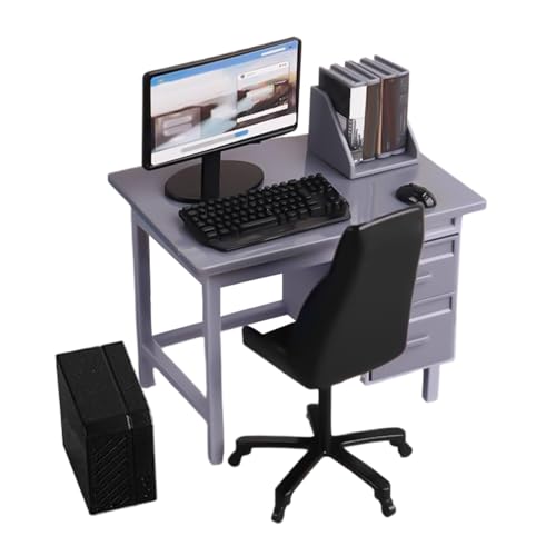 Puppenmöbel | Computerschreibtisch und Stuhl Modell Dekoration - Funktionszubehör Als Fotoaccessoires Für Kinder - Spielideen Bei Regenwetter, Für Klassenzimmer, Feste & Zuhause von Yugugomo