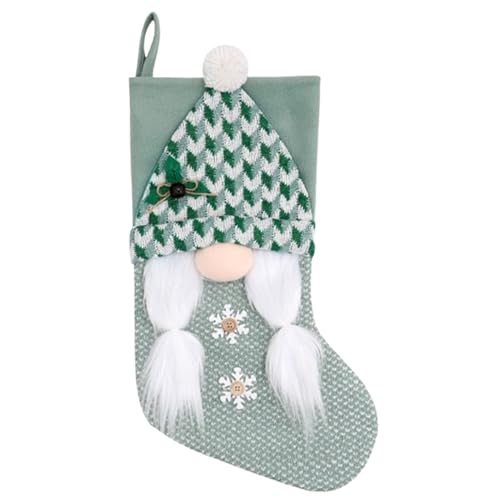 Weihnachtsgeschenktasche Nikolaus, Dwarf-Design Strumpf, Grün, Waschbar & Langlebig, Für Heiligabend, Eingangsbereiche, Partydekoration​ von Yugugomo