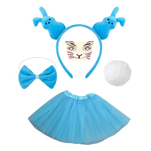 Yugugomo Bunny Dress -up Set, Osterhasenkostüm - Buntes Hasenkostüm -Kit - Lustige Outfits Requisiten, entzückende Cosplay -Accessoires für Frauen, Mädchen von Yugugomo