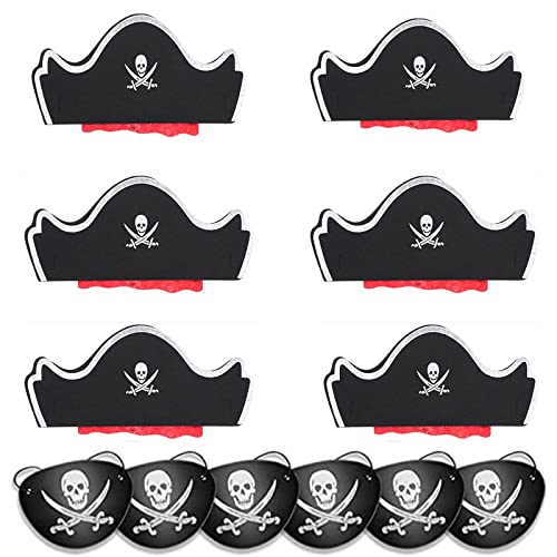 12 Stück Piraten Zubehör Set 6 pcs Piratenhut Kinder 6 pcs Augenklappe Pirat Filz Augenmaske Schädel Piraten Hut Accessoires für Kindergeburtstag Halloween Maskerade Piratenparty 12 Stück Piraten Zubehör Set 6 pcs Piratenhut Kinder 6 pcs Augenklappe Pirat Filz Augenmaske Schädel Piraten Hut Accessoires für Kindergeburtstag Halloween Maskerade Piratenparty von Yukiyi