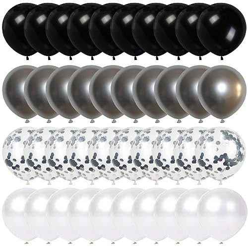 Yukiyi 60 Stück 30,5 cm silberne und schwarz-weiße Luftballons Set, Schwarz Weiß Silber 60 Luftballons Silber Schwarz Weiß Luftballons für Abschlussfeier Geburtstag Hochzeit Jahrestag Babyparty Party Yukiyi 60 Stück 30,5 cm silberne und schwarz-weiße Luftballons Set, Schwarz Weiß Silber 60 Luftballons Silber Schwarz Weiß Luftballons für Abschlussfeier Geburtstag Hochzeit Jahrestag Babyparty Party von Yukiyi