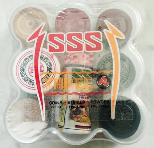Carrom Board Coins Wooden (Yuktha Eternal) - 24 Pcs + 1 No Striker von Yuktha