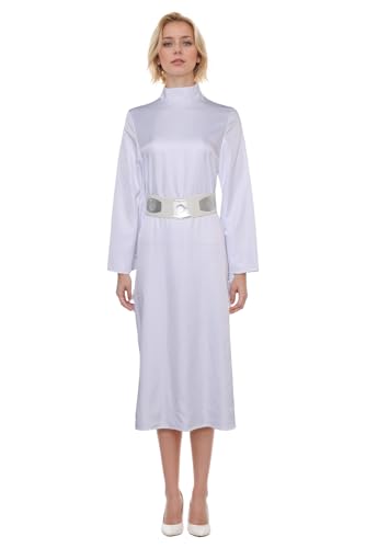Yulefly Leia Cosplay Costume Damen Kleider Princess Kostüm Outfit Halloween Karneval Anzug XXL von Yulefly