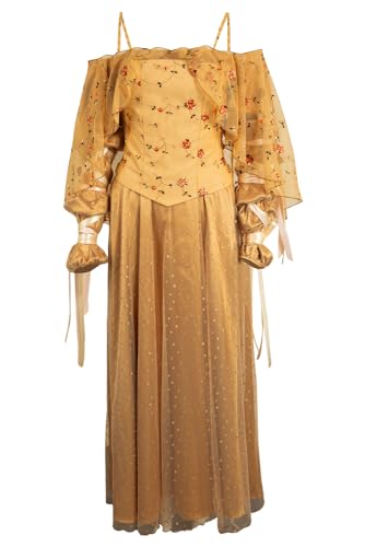 Yulefly Padme Damen Kleider Amidala Cosplay Costume Gelb Anzug Halloween Karneval Kostüm Outfit M von Yulefly